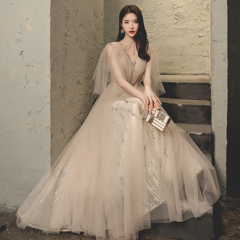 晚礼服裙女2023新款高端轻奢小众法式生日婚纱成人在逃公主高级感