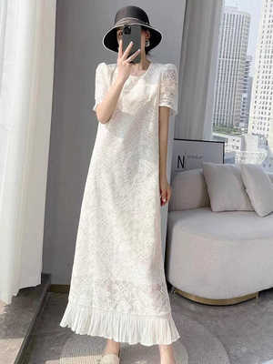 荷叶边泡泡袖2024夏季新款法式