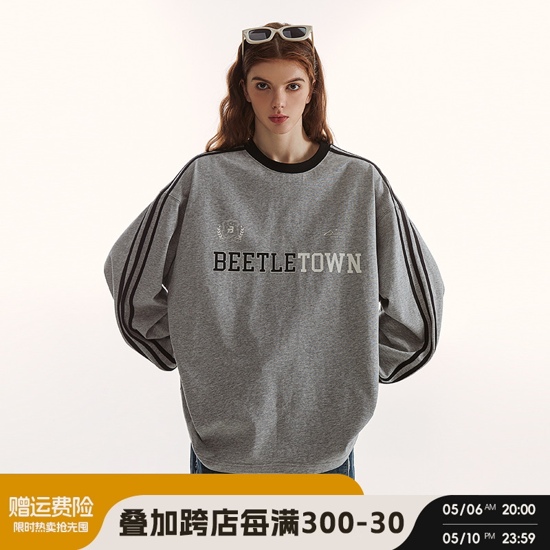 BEETLETOWN三条杠长袖T恤