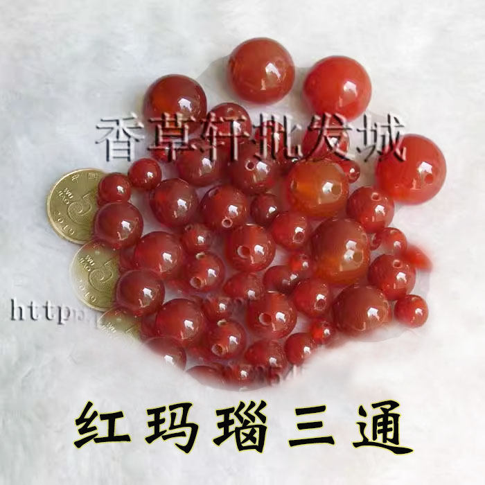 DIY佛珠念珠配件 6 8 10 12 14 16 18MM红玛瑙三通佛头佛塔 6168