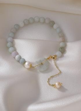 平安扣手链女ins小众设计简约淡水珍珠手串闺蜜礼物送女友