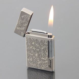 BROAD博达超薄侧滑砂轮充气打火机 侧打妙音清脆朗声明火加气火机