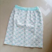 KS甜美风 女神欧根纱刺绣水溶花淑女范半裙女秋冬直筒花苞裙