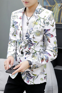 2023新款男士西服时尚韩版青年修身花色西服外套男装9913-9915p98图片