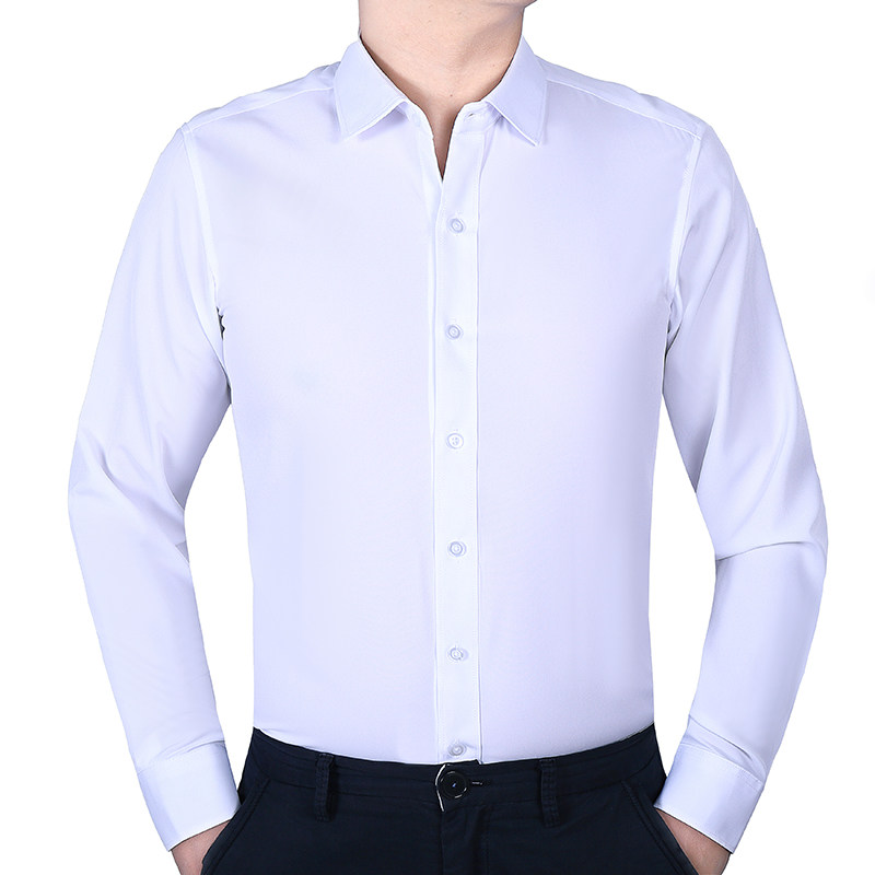2026新款商务男士长袖衬衫纯色弹力上班正装衬衣工作服8636p21，男装衬衫，星座1507