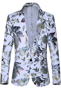 春秋新款男式西装休闲韩版青年修身花色西服外套男装9913-9915p98图片