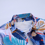 20秋季上新男式时尚休闲印花加肥加大码长袖花衬衣镂空图C120p35，男装衬衫，星座1507