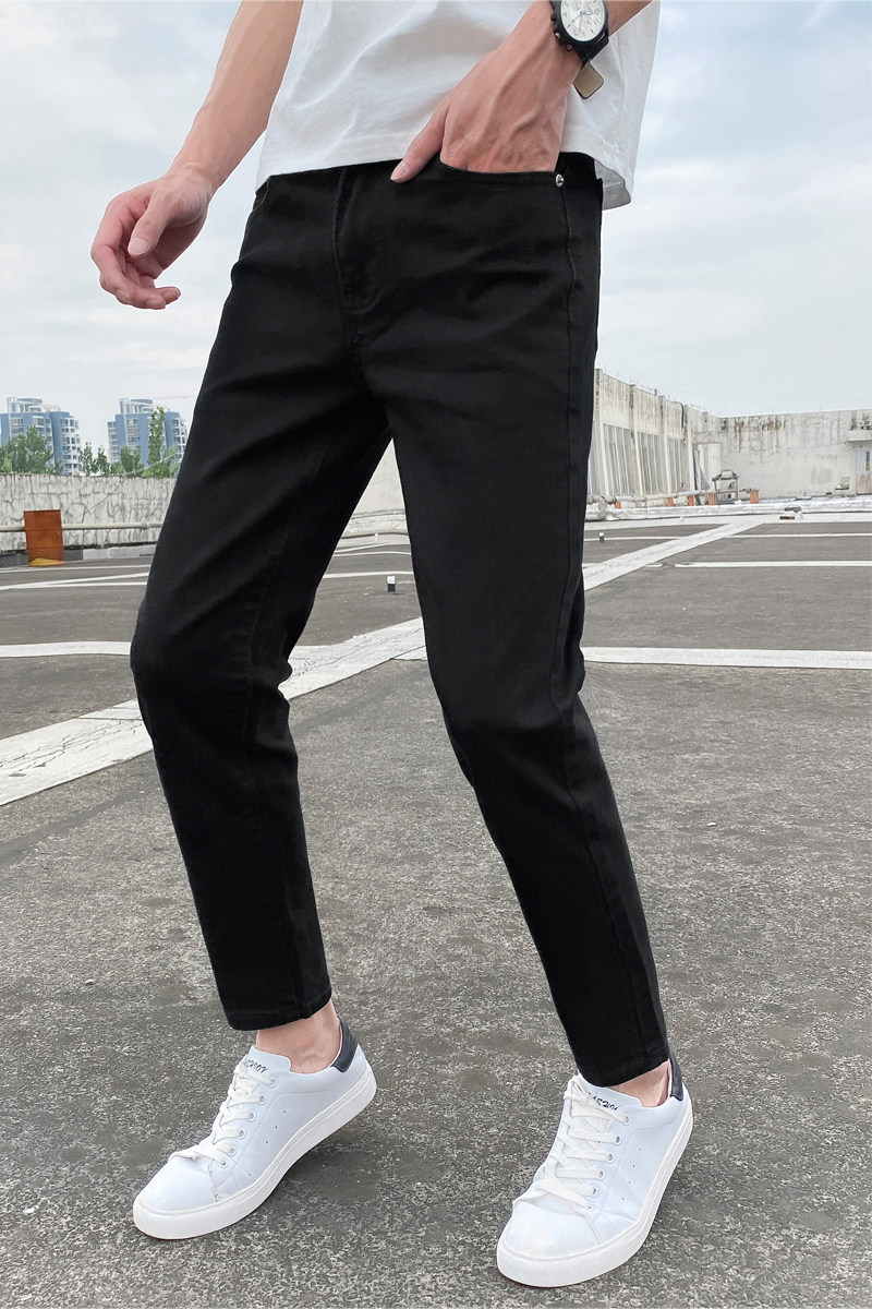 2023年新款牛仔裤男韩版修身四季小脚弹力休闲九分裤K3033P40,男装牛仔裤,星座1507