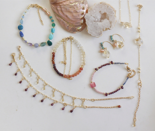 天然水晶月光石宝石agete nojess耳环项链手链吊坠定制 运费补拍