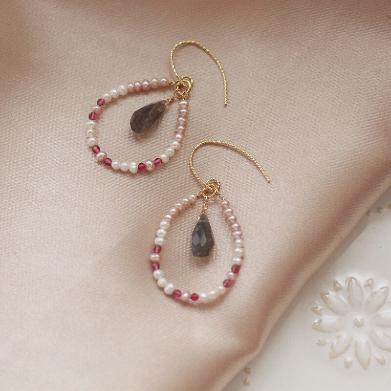 原创设计珍珠月光石小众仙女耳环