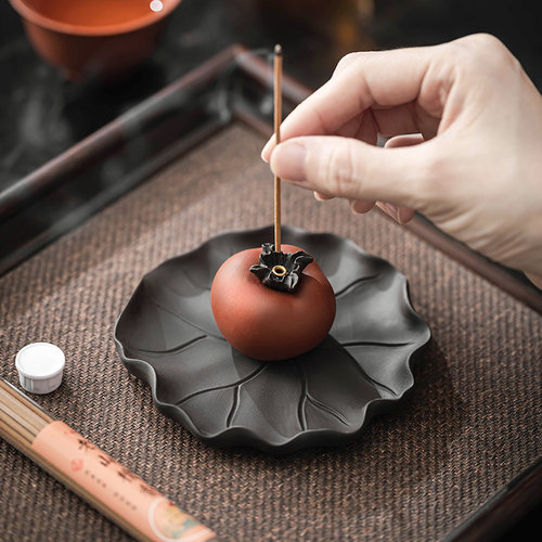 柿子线香底座香插熏香炉家用室内