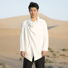 禅修居士服 唐装 中国风亚麻棉改良汉服男风衣汉元 素民族复古风中式