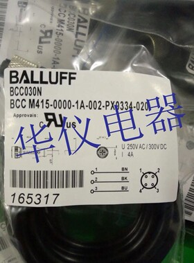 巴鲁夫近开关感测器连接线BCC M415-0000-1A-002-PX0334-020