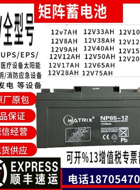 MATRIX矩阵蓄电池NP12V7AH12AH17AH18AH20AH24AH38AH40AH65A100AH