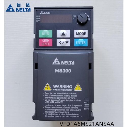 Delta台达变频器VFD1A6MS21ANSAA300单相220v调速器4A2MS43三相80