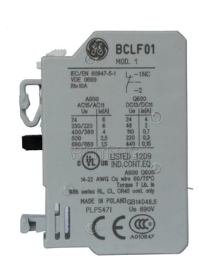 GE通用 BCLF01 接触器辅助触点顶装1NC 常闭触头 104701 原装正品