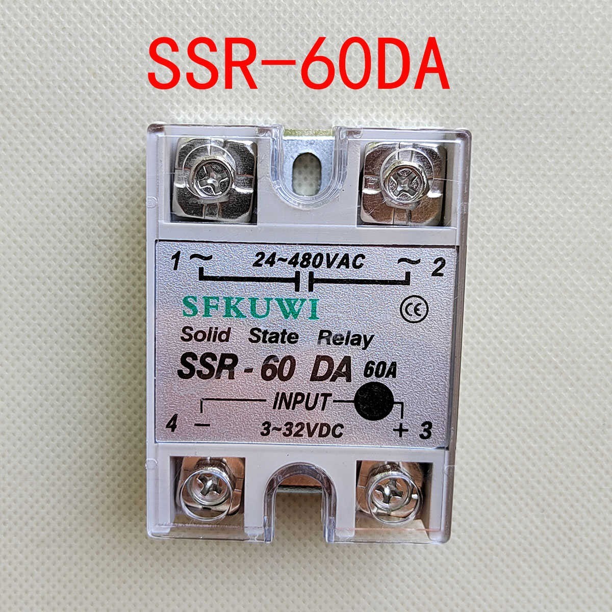SFKUWI单相固态继电器SSR-60DA 24-480VAC INPUT 3-32VDC