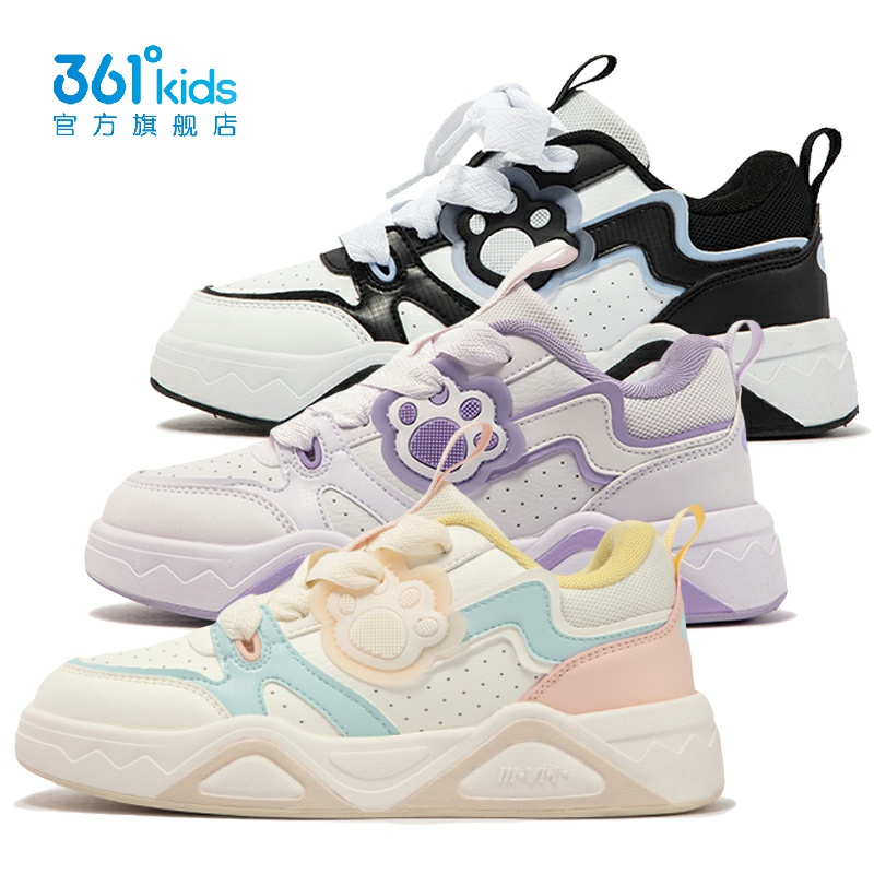 361女童革面板鞋新品2024冬保暖面包鞋中大童粘扣运动鞋K82443706