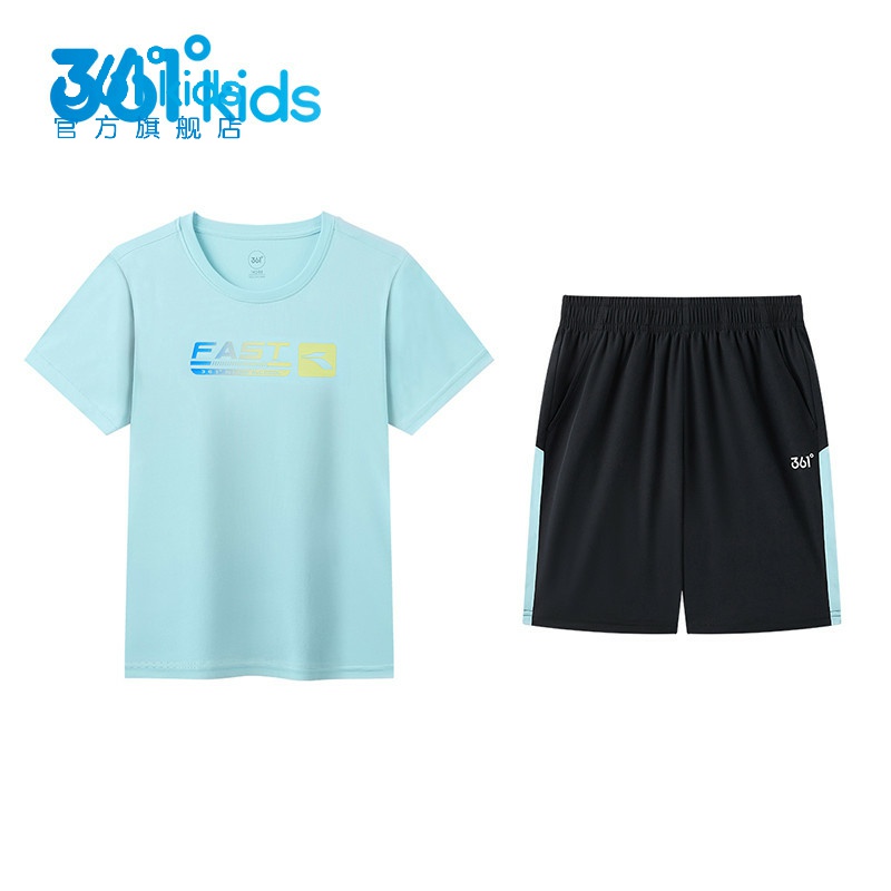 361儿童速干运动服套装新品2024夏男女童透气短袖短裤N32421402V