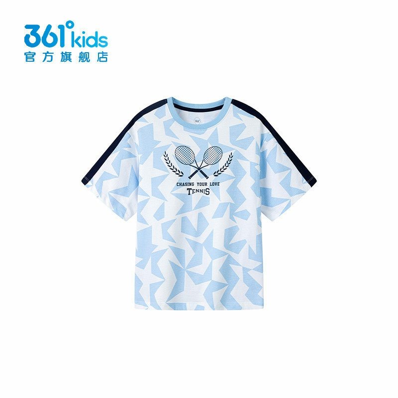 361男童棉质T恤新品2025秋夏学生透气针织短袖运动半袖K52533209