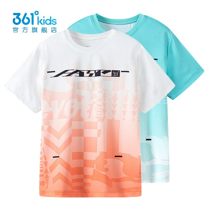 361男童冰肤运动短袖新品2024秋夏针织学生渐变速干T恤K52431203