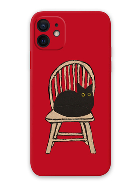 黑猫名画手绘红色iphone15适用苹果14手机壳13promax液态硅胶12小米11华为mate60荣耀200全包P70一加oppo防摔