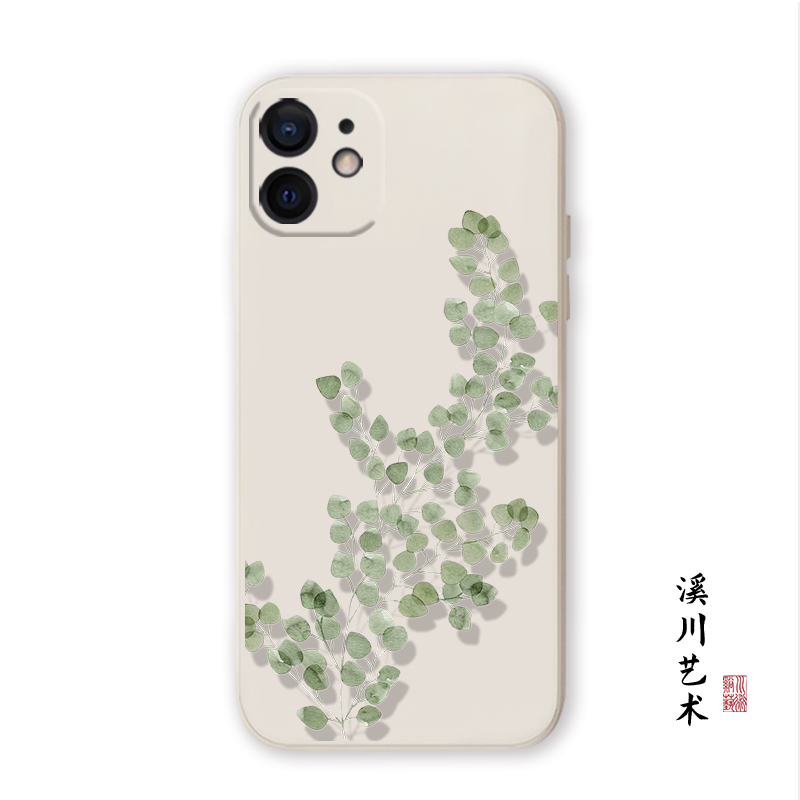 小众设计文艺绿色叶子手机壳
