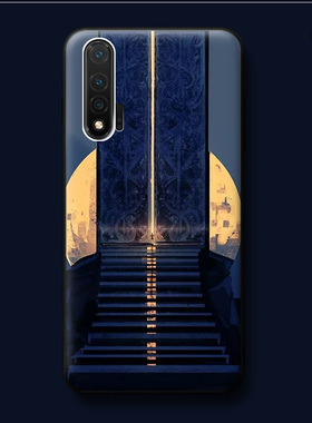 蓝色插画梦幻星空适用华为nova7手机壳8pro手绘5/6唯美4e全包硅胶