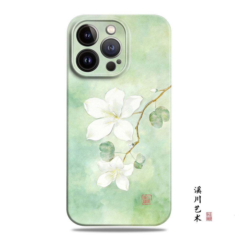 玉兰清韵水墨国风菲林二合一全包手机壳适用苹果17promax16小米15华为nova14潮mate70P80荣耀500oppo一加vivo