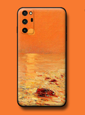 橙色夕阳艺术油画小众适用荣耀V40/V30/V20pro畅享10plus/9手机壳