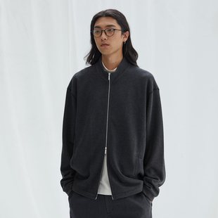 羊毛醋酸混纺面料无骨缝纫解构外套 kurokawa黑川休闲拉链卫衣男