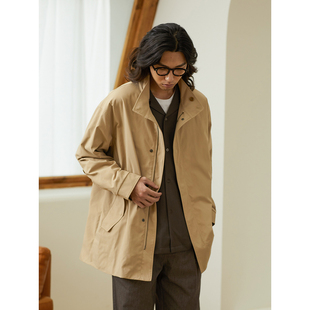 solotex®2.0防泼水抗静电立领双层风衣外套kurokawa