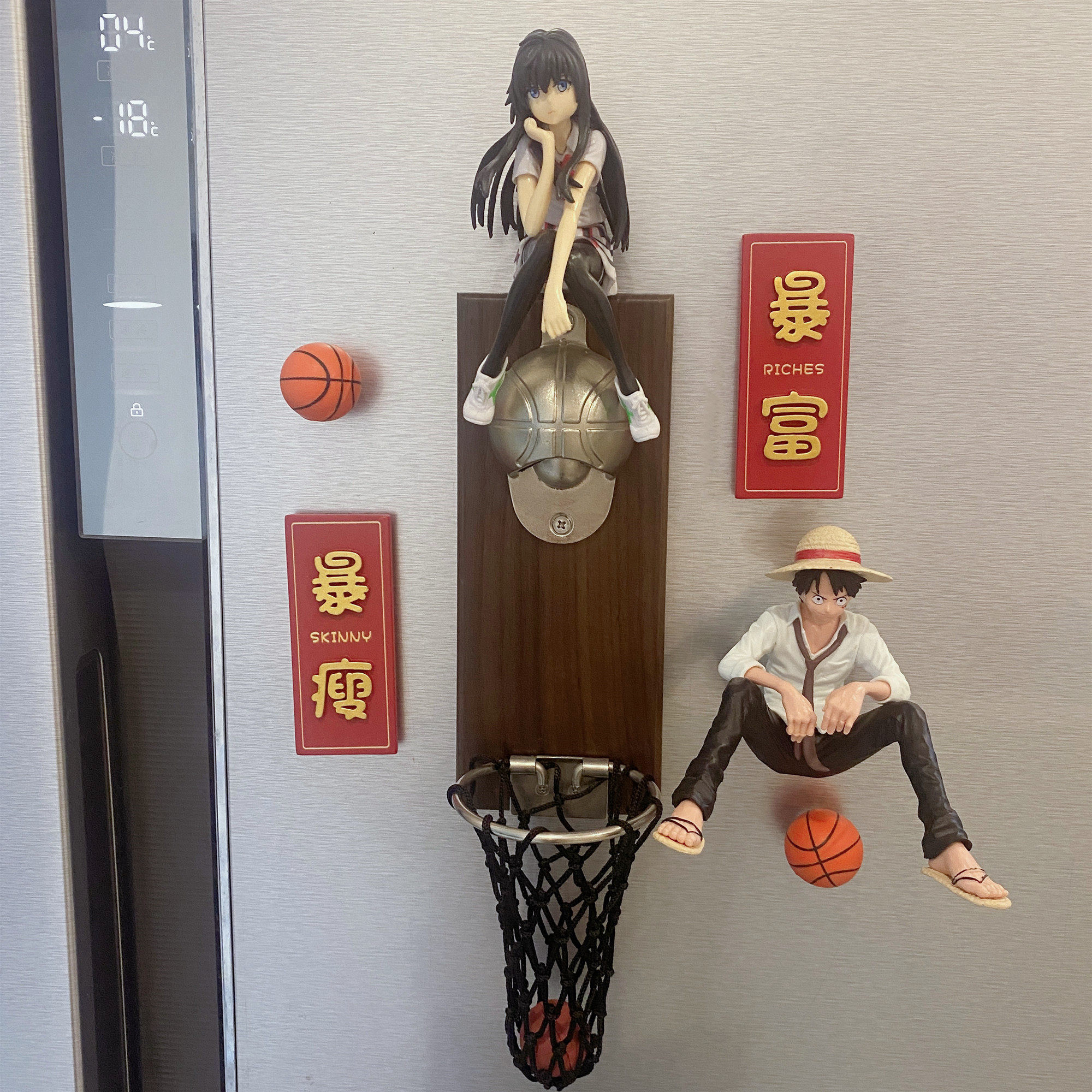 인터넷 연예인 농구 벽걸이 맥주 드라이버 소프트 자석 냉장고 자석 병따개 루피 스노우 병따개 병따개