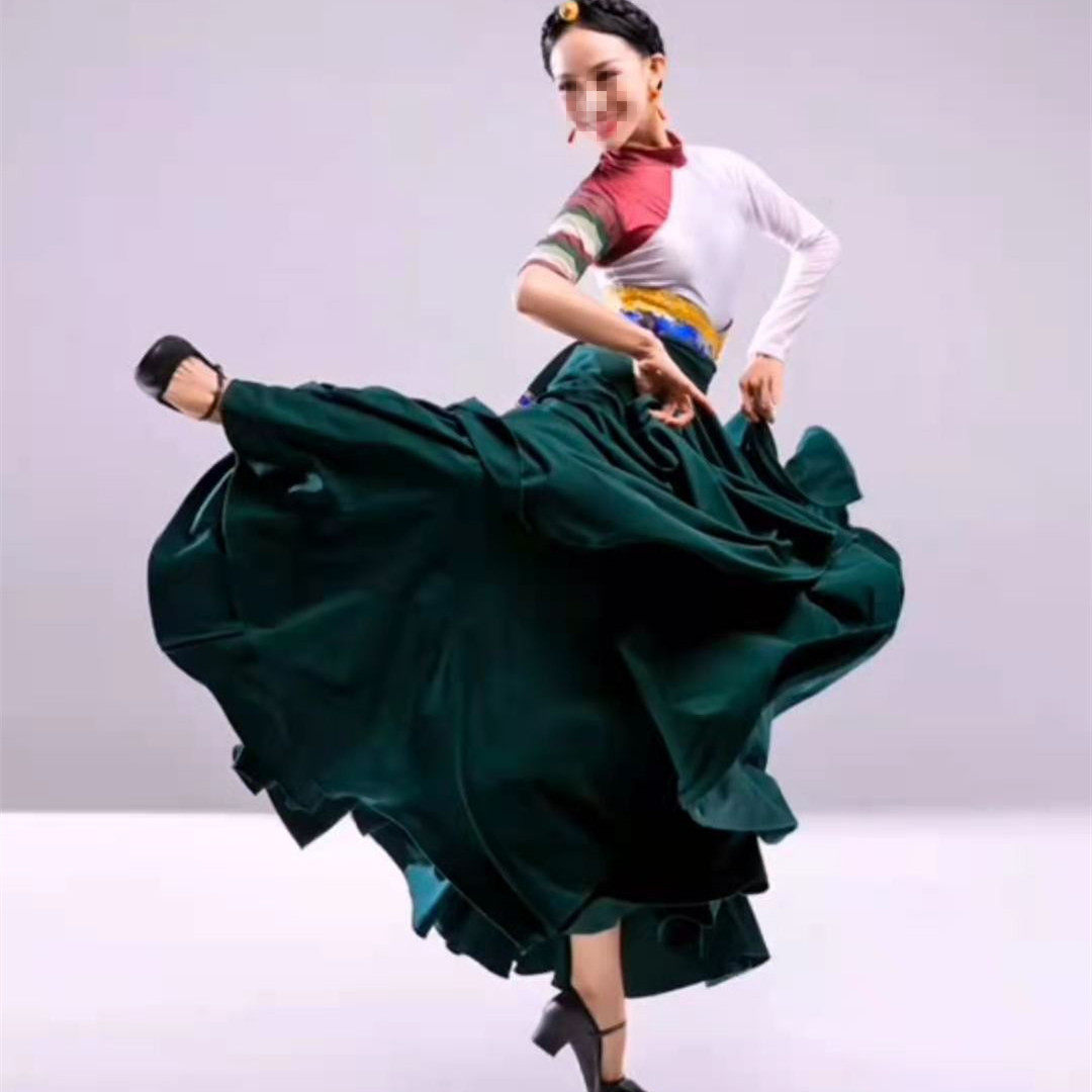 藏族舞蹈服藏式民族舞蹈服我的九寨李夏辉同款女艺考民族舞套装