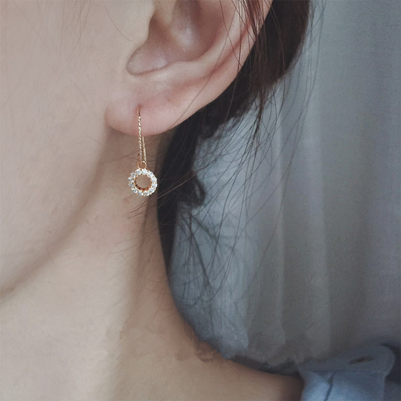 进口14K包金小圆环群镶锆石简约百搭气质款拉花耳勾耳钉耳环日韩,饰品/流行首饰/时尚饰品新,耳钉,淘宝优惠券,粉丝福利购,淘宝优惠卷
