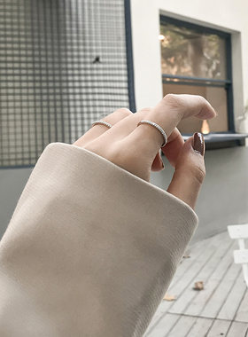 纯银日韩风学生开口可调节戒指