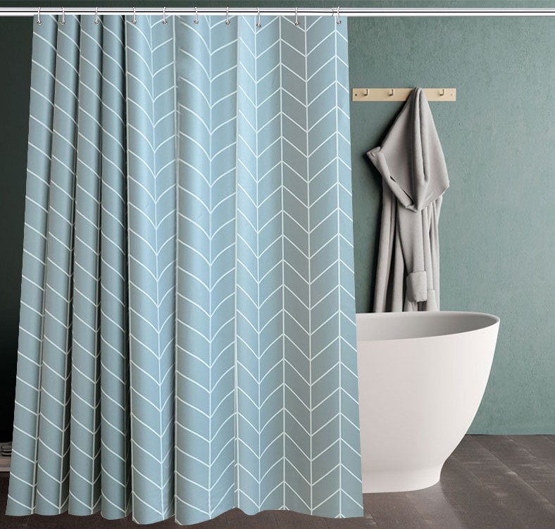 卫生间纯白浴帘布套装免打孔浴室洗澡门帘防水加厚防霉挂帘隔断帘