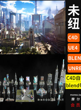kitbash3d  NeoNYC 未来城市新纽约建筑C4Dblender max高楼MX359