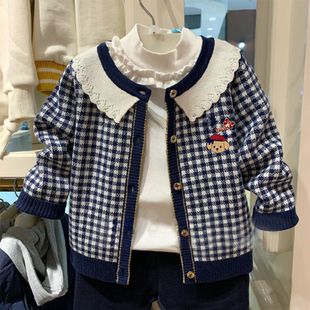 清仓秋冬款女童婴童款毛衣外套针织开衫围尼小熊儿童装验货品质
