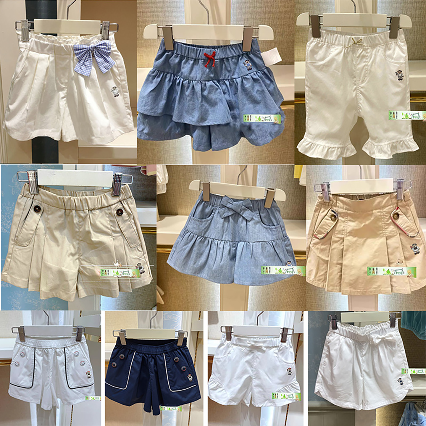 清仓特惠夏女童薄款裙式短裤纯棉半裙宝宝短裤验货品质