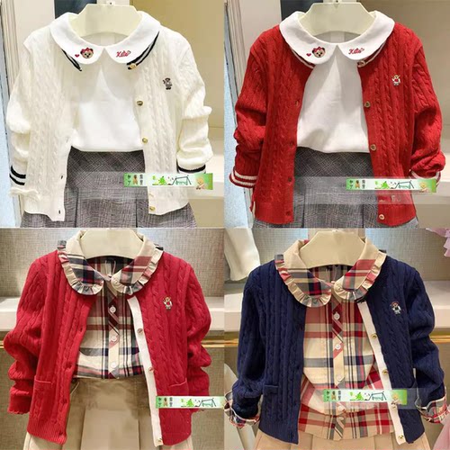 纯棉针织开衫女休闲春秋