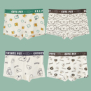 平角内裤 女 女士纯棉抗菌裆印花卡通可爱中腰舒适透气四角裤