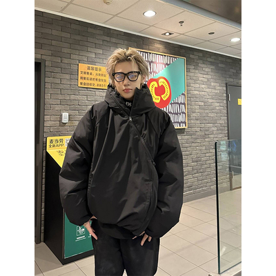 NECOYEP2023斜拉链连帽羽绒服