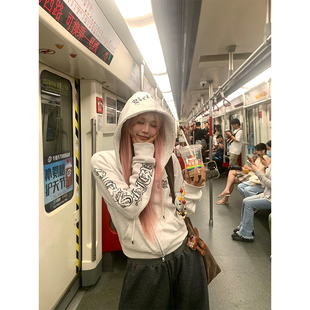NECOYEP 美式 基础款 字母印花连帽卫衣男女宽松休闲百搭运动帽衫
