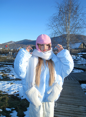 NECOYEP 2025冬季韩系连帽羽绒服男女宽松防寒高级感宽松休闲外套