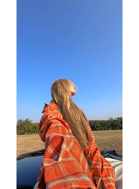 NECOYEP原创自制2025春季新款美式格纹长袖衬衫男女宽松休闲外套