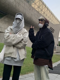 NECOYEP 2025春秋季美式高街飞行夹克男秋冬款棉服潮流棒球服外套