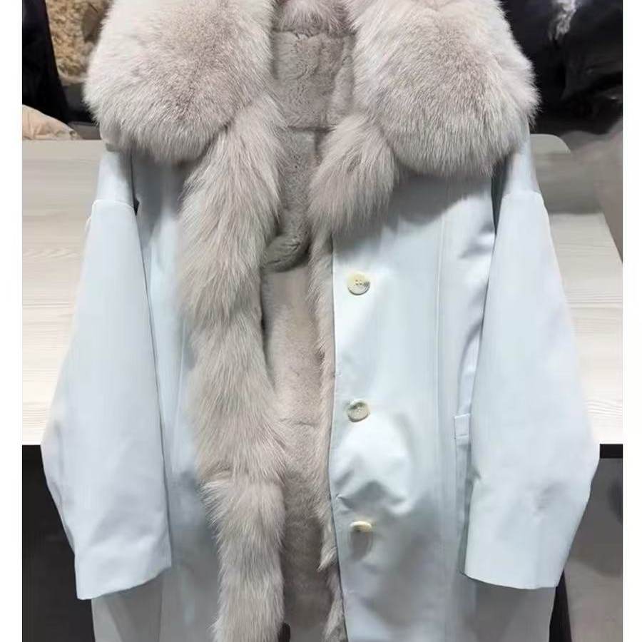 毛毛内胆派克服女皮草大衣外套2025冬季新款小个子宽松中长款加厚