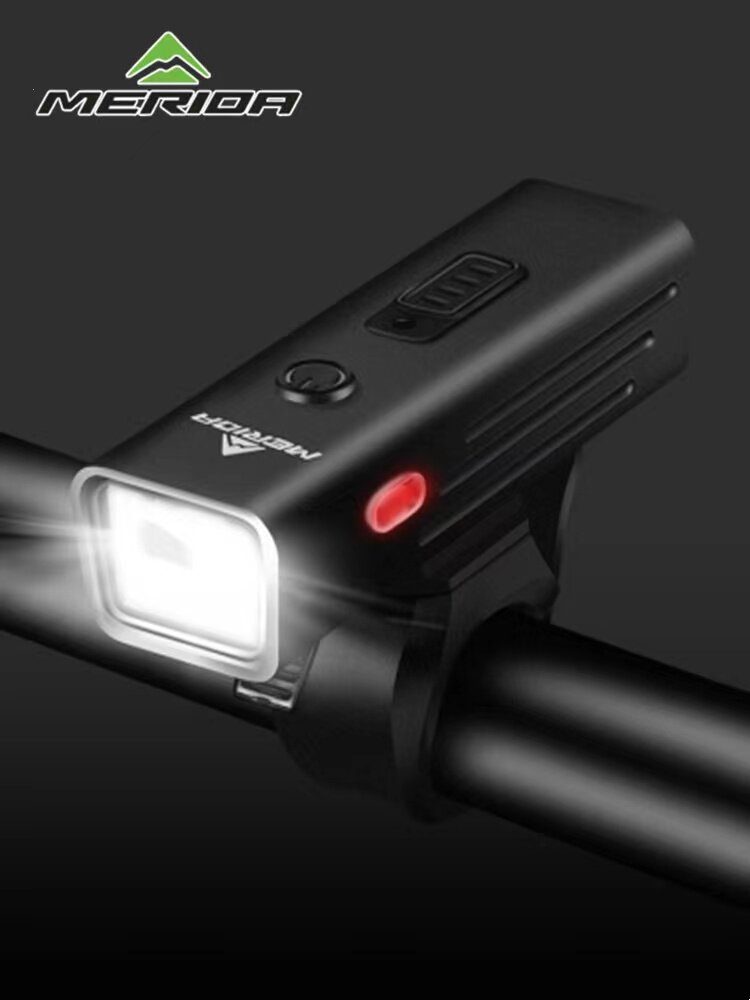 메리다 자전거 라이트 야간 라이딩 밝은 손전등 USB 충전식 헤드라이트 방수 산악 도로 자전거 장비