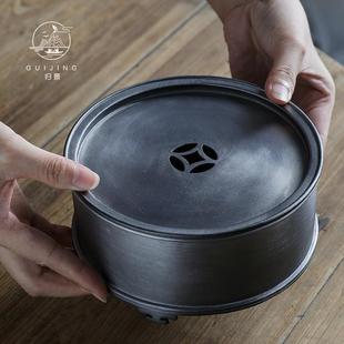 锡茶盘茶船复古干泡禅意壶承垫壶潮汕工夫茶泡蓄水托盘茶具 归景